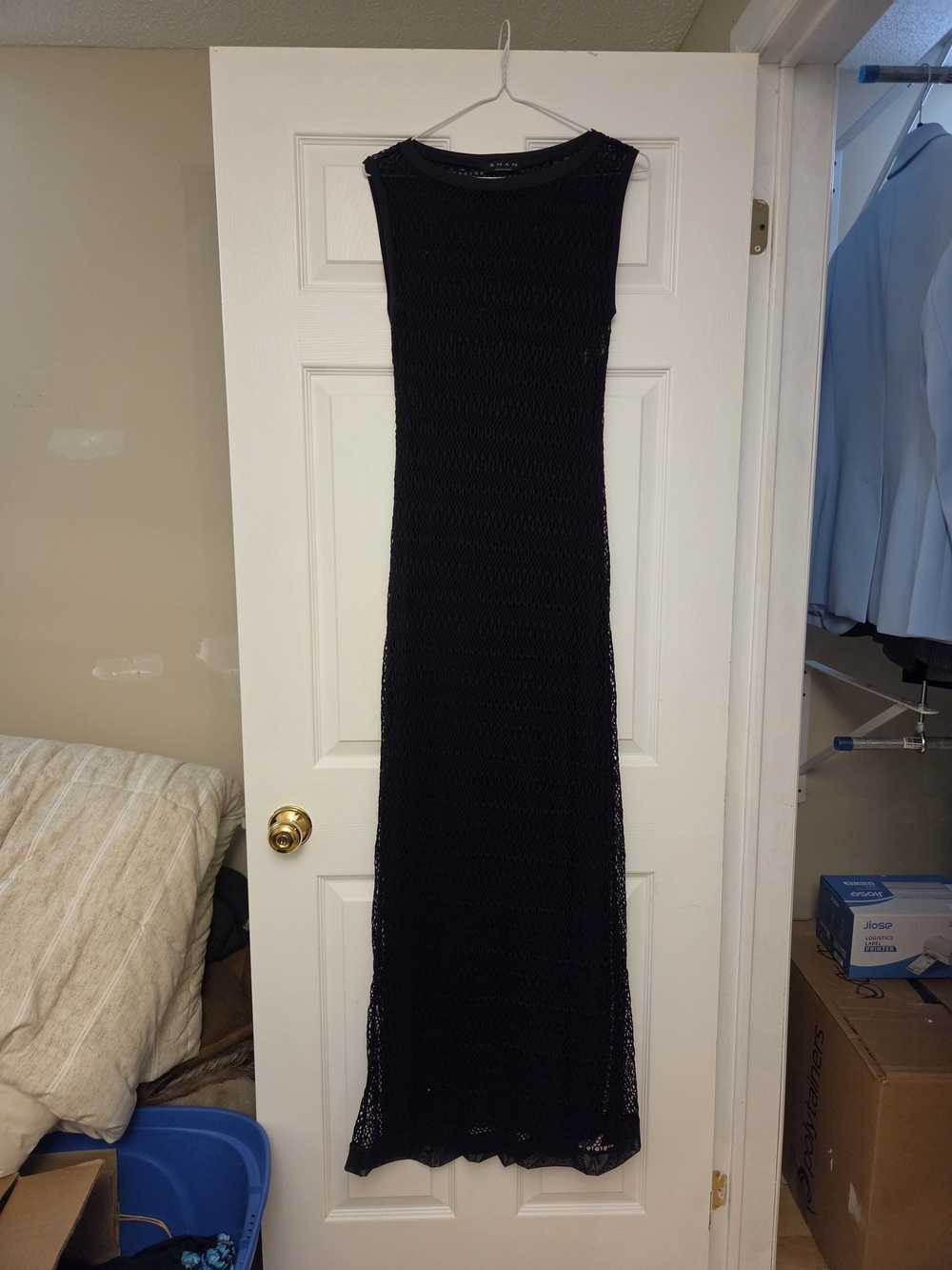 SHAN Black Sleeveless Knit Maxi Dress
